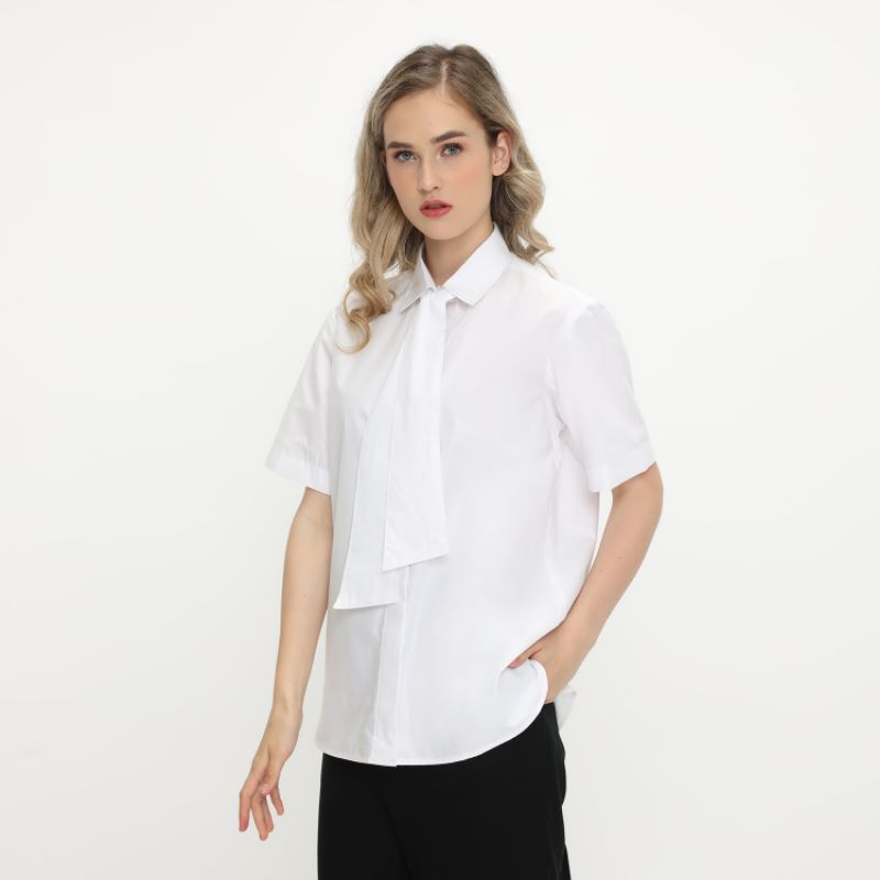 Gamma Official River Unisex Tie Shirt Kemeja Dasi Putih Uniseks