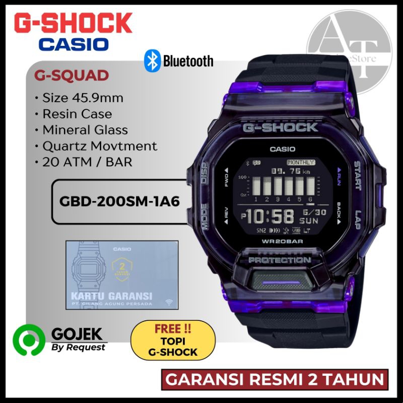 Jam Tangan Pria Casio G-SHOCK GBD-200SM-1A6 GBD200SM ORIGINAL Resmi