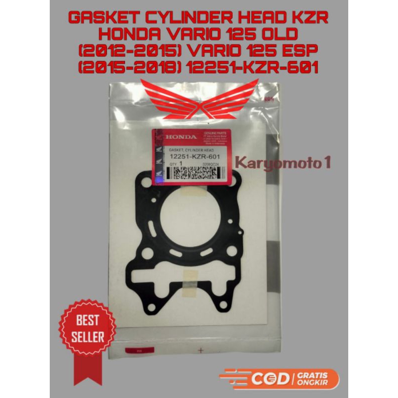 gasket cylinder head kzr packing head Honda Vario 125 old + Vario 125 esp
