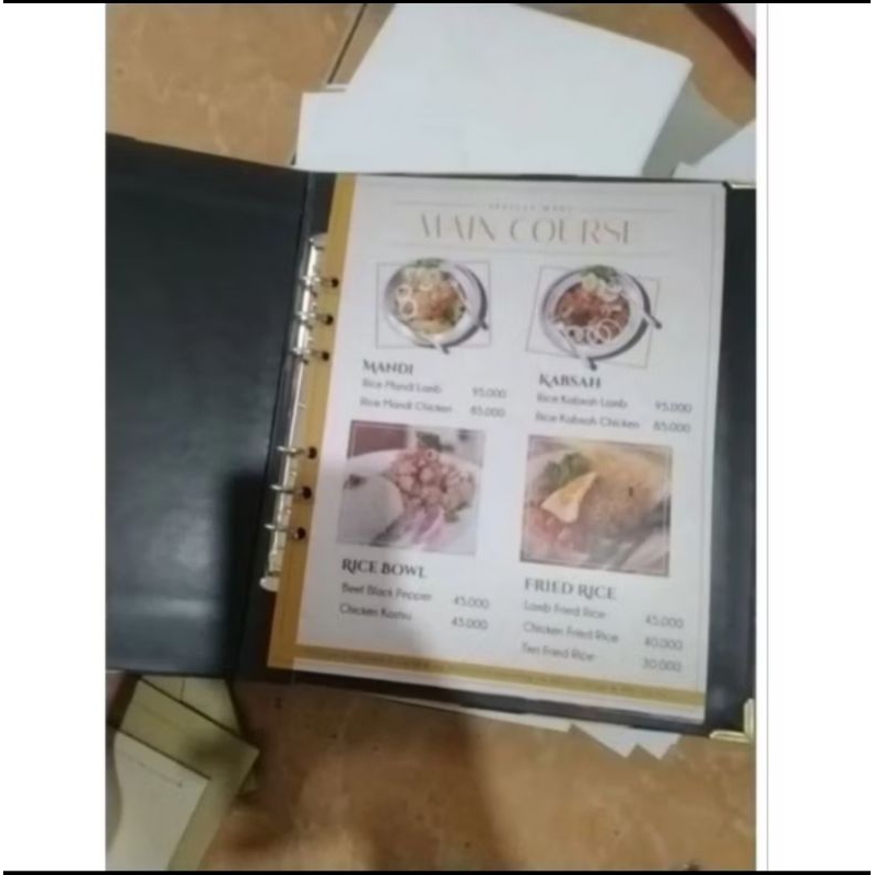 cetak isi buku menu caffe