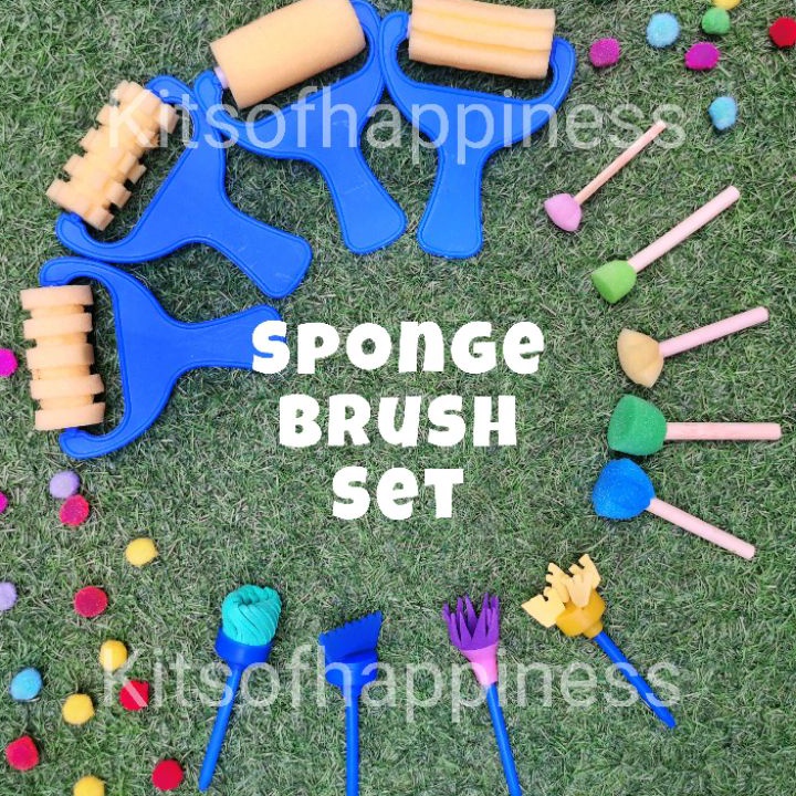 

DISKON SPESIAL 1 set Sponge brush painting roller flower kids kuas lukis anak painting set fine motor skills