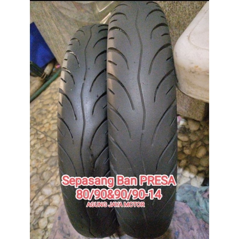 Sepasang Ban Copotan 80/90&90/90-14 Merk PRESA TUBELESS