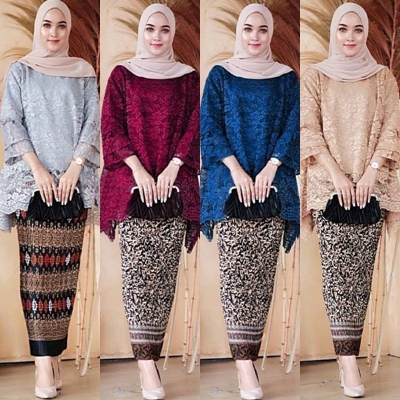 ATASAN KEBAYA JUMBO M L XL XXL 3XL 4XL 5XL LD 130 / KEBAYA BLUES WISUDA KONDANGAN PESTA / KEBAYA RIN