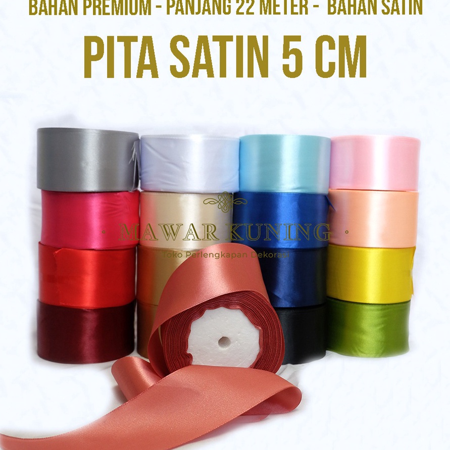 

PAKET HEMAT 5 CM x 22 M Pita Satin Untuk Kado Buket Bunga Hadiah Lainnya