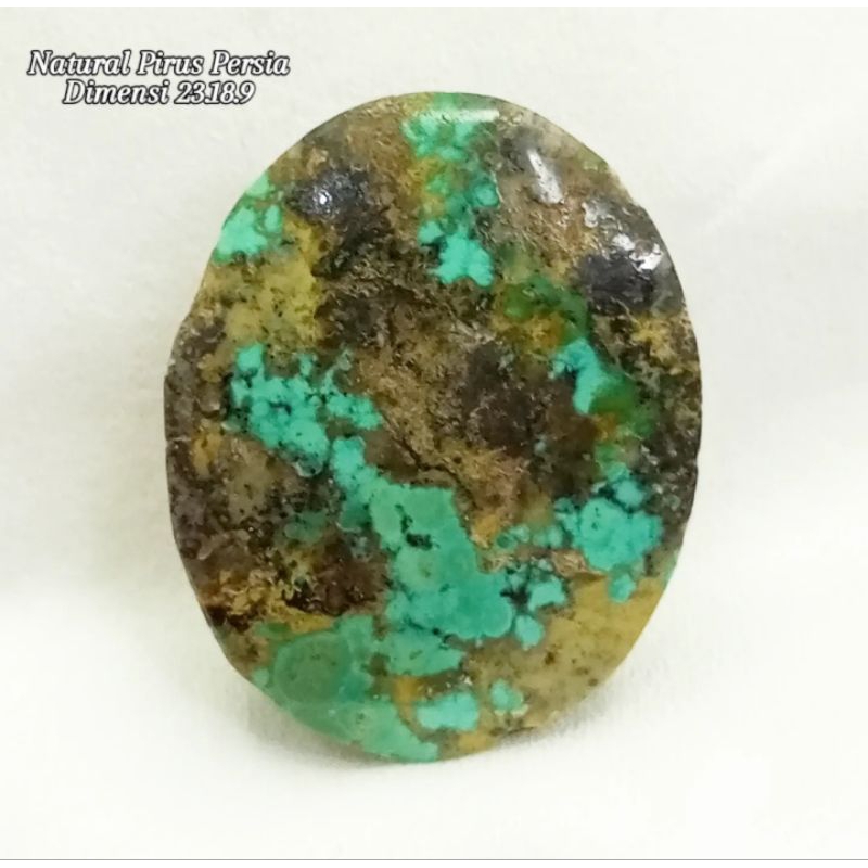 Natural Pirus Persia Gradasi Warna Antik Lawas Serat Emas