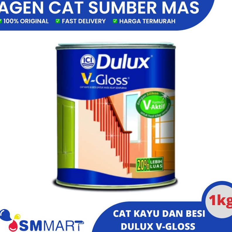 

NEW PRODUCT CAT MINYAK DULUX V GLOSS 1 KG WARNA STANDARD CAT KAYU CAT BESI CAT DUCO CAT KAYU BESI 1KG