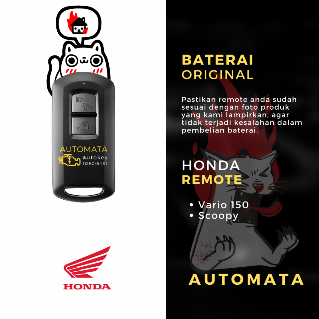 Baterai Remote Honda Scoopy Vario 150 Original Panasonic