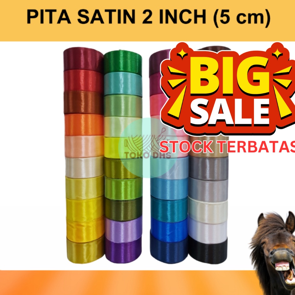 

PAKET HEMAT Pita Satin 2 Inch 5 Cm