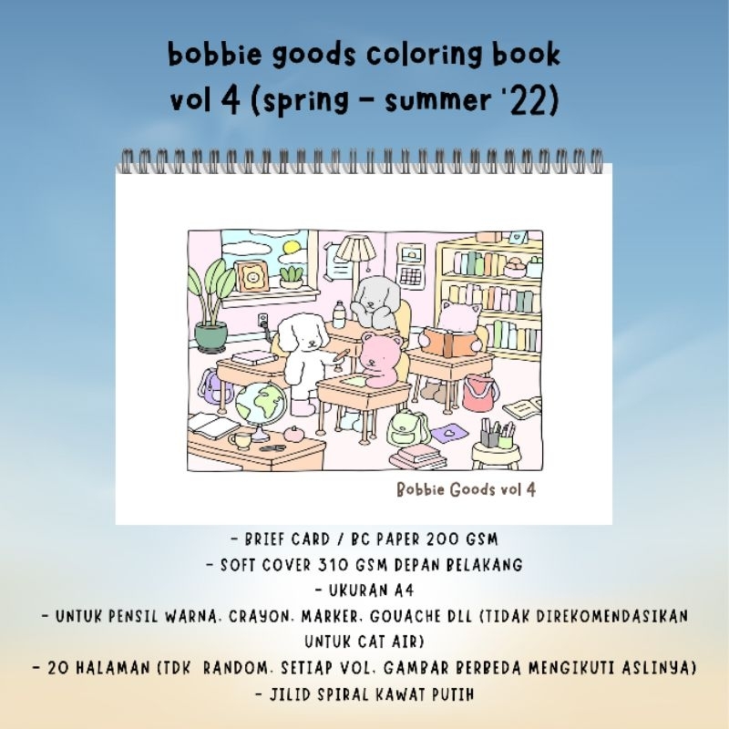 

Bobbie Goods Coloring Book Vol 4 Spring Summer '22 20 halaman buku mewarnai kertas BC tebal 200 gsm