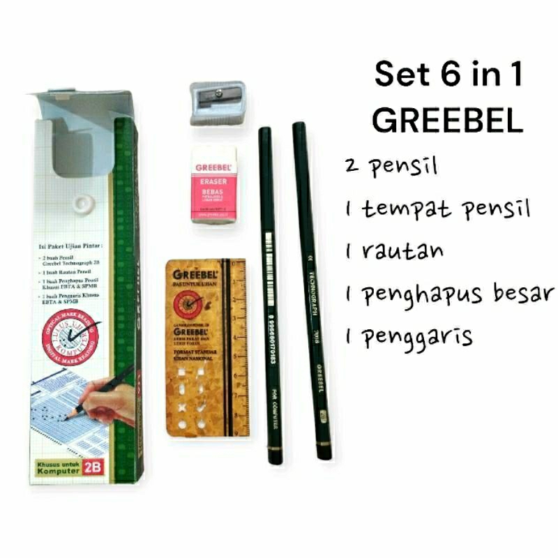 

GREEBEL Sale Set Alat Tulis 6 in 1 Bagus Murah