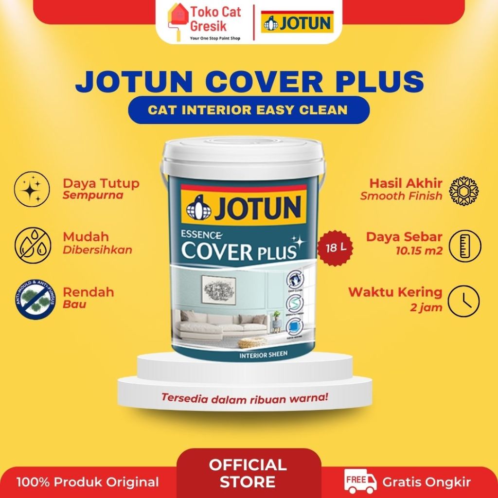 CAT TEMBOK INTERIOR JOTUN ESSENCE COVERPLUS SHEEN 18L