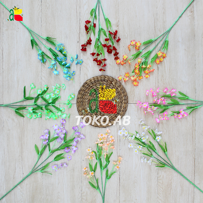 BUNGA PLASTIK TANGKAI MINI STAR 1L B8022-LS BUNGA PIKOK DEKORASI WEDDING BUNGA ARTIFICIAL