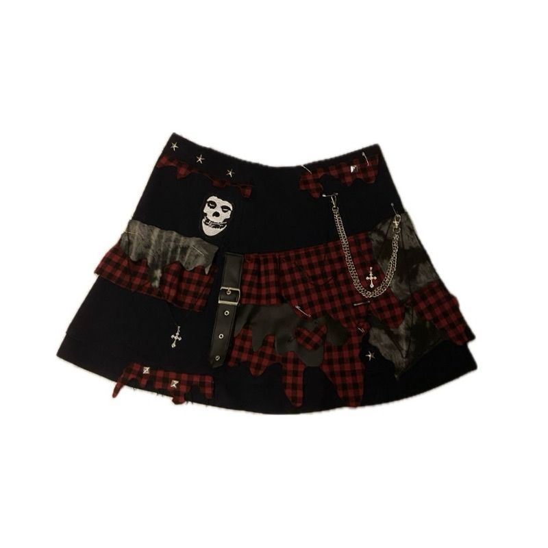 y2k gothic punk skirt