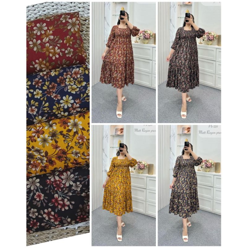 (COD) SABRINA DRESS BY ANNISA FASHION// DRESS MOTIF BUNGA// DRESS KERUT VIRAL