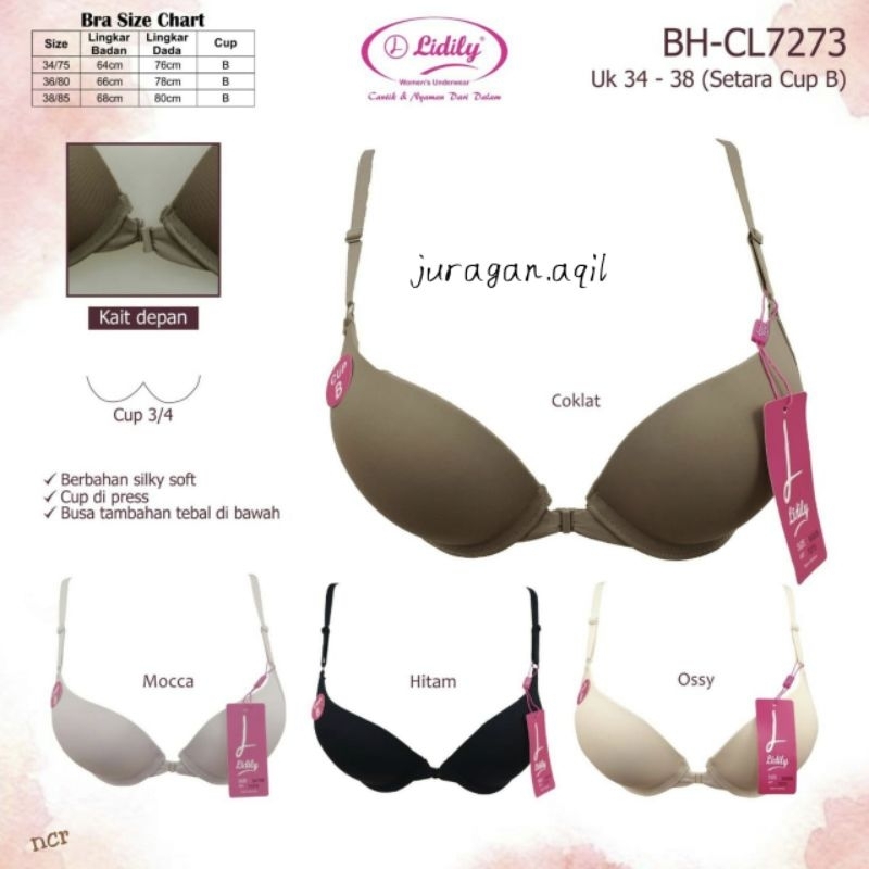 Bh Kait Depan / Bra Kawat Kait Depan Lidily CL7273 Silky Soft