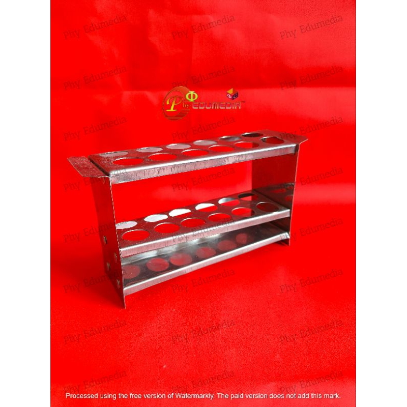 Rak Tabung Reaksi Stainless Steel ( 12 lubang )