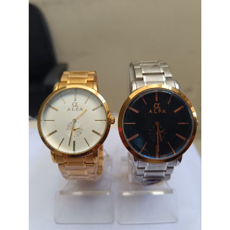 JAM TANGAN PRIA ALFA rantai 88074M  ORIGINAL 1000%