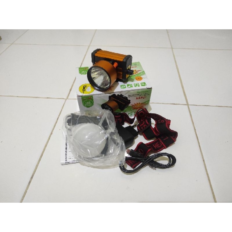 headlamp Senter kepala Sunpro + korek elektrik SL-8848A