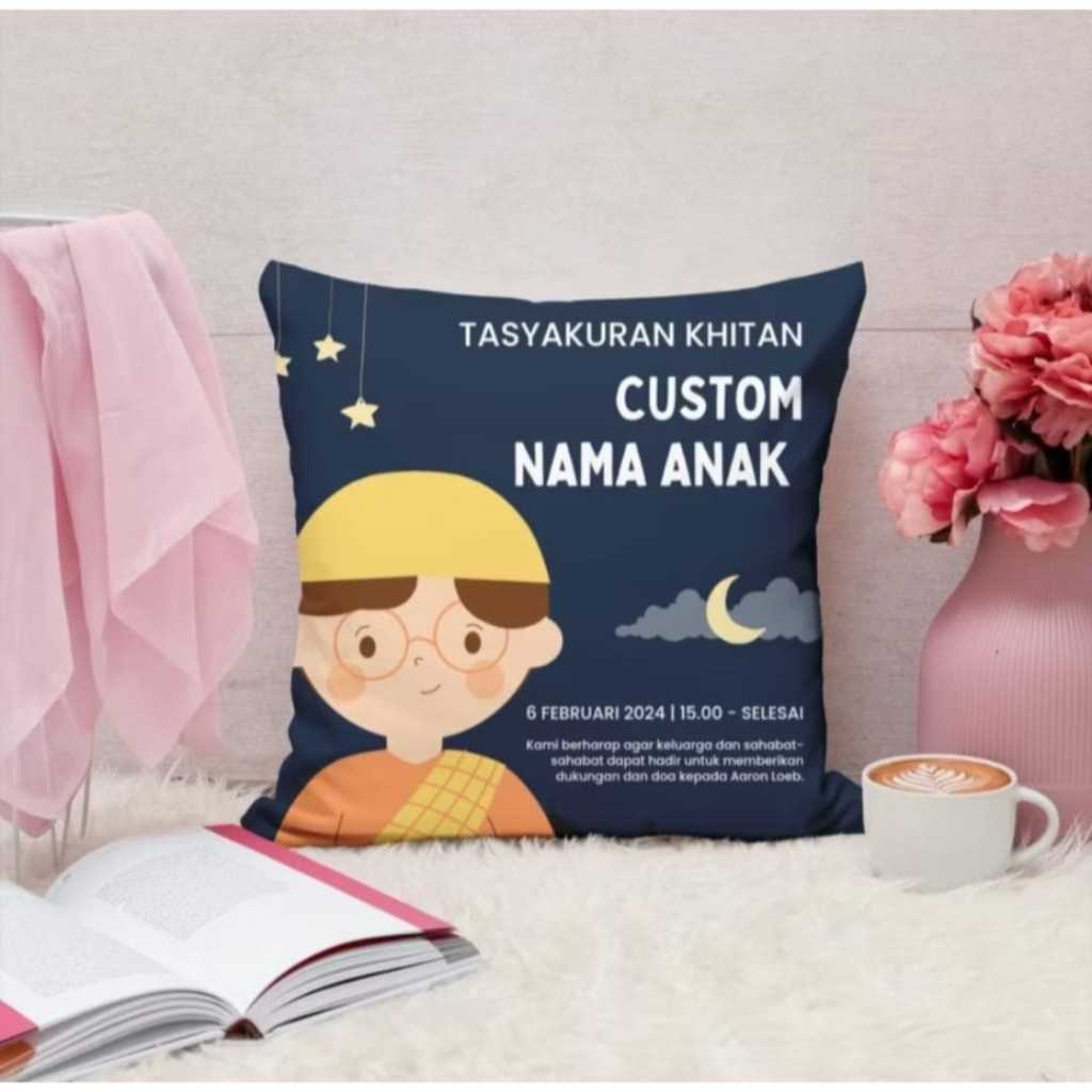 Souvenir Bantal Custom Printing Tasyakuran Khitan