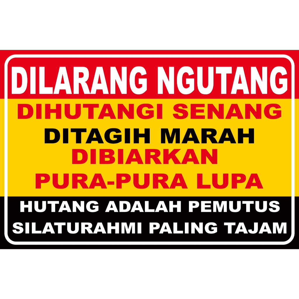 Stiker Dilarang Ngutang