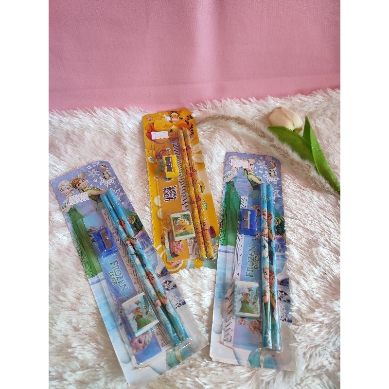 

TJS paket alat tulis sekolah study set setationery 5 in 1 anak anak karakter