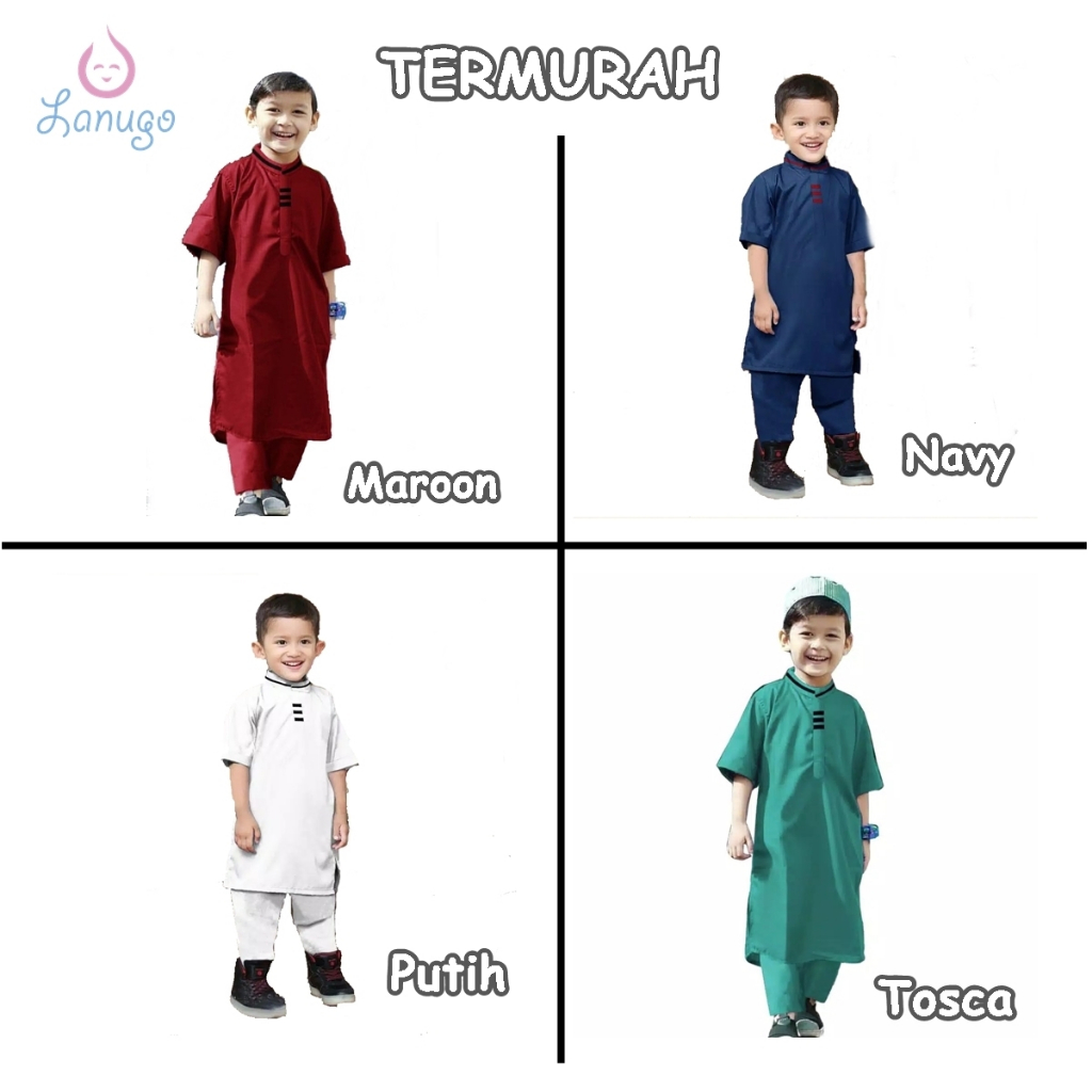 Setelan Koko Anak 2-12 Thn / Baju Koko Anak Laki Laki/Celana Koko Anak/Pakaian Muslim Anak Laki Laki