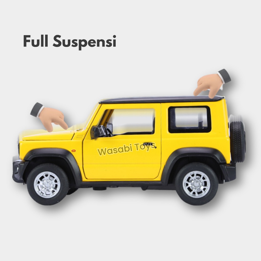 Miniatur Diecast 1:24 Suzuki Jimny Official Licensed Katana (Alas, Klakson, Suspensi, Buka Pintu)