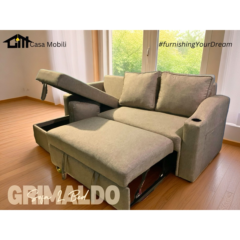 sofa L Bed GRIMALDO sofa bed minimalis modern fabric
