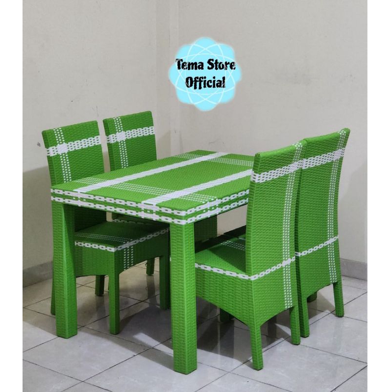 MEJA MAKAN ROTAN SINTETIS KURSI 4 / KURSI MAKAN / MEJA MAKAN ROTAN