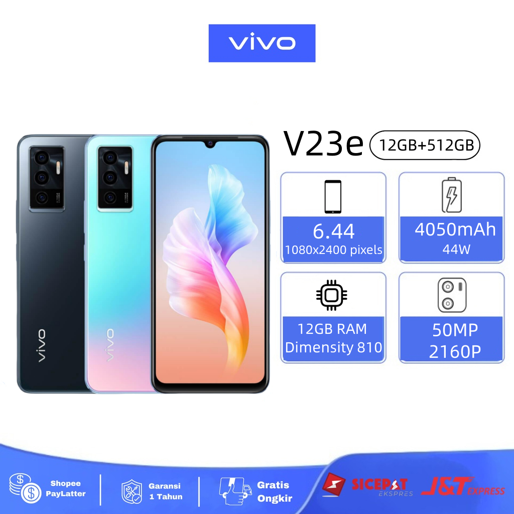 HP Murah VIVO V23E 5G RAM 12GB/512GB Handphone Smartphone Android Cuci Gudang 2024 Asli Ori