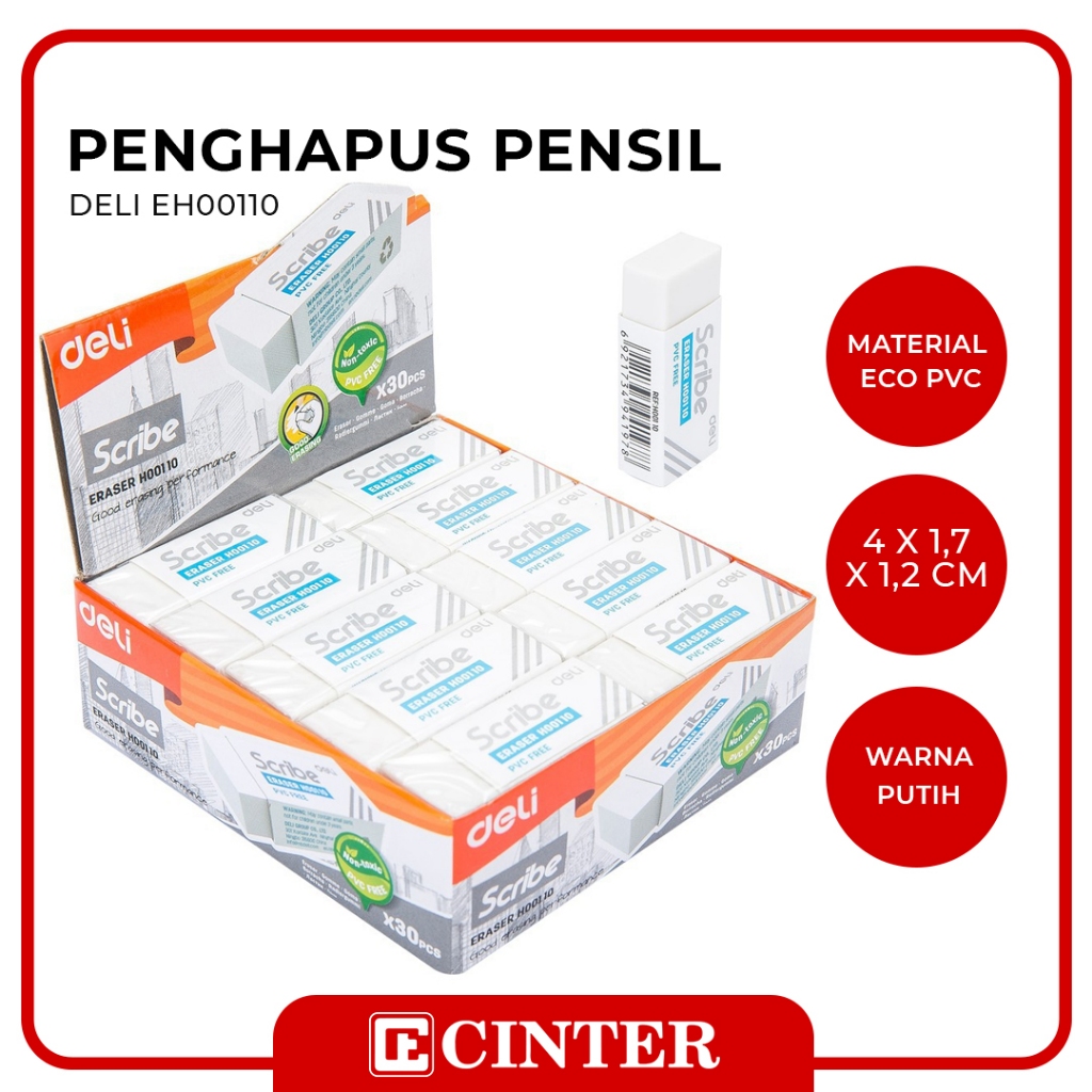 

DELI - PENGHAPUS / SETIP / KARET KOREKSI / ERASER PUTIH EH00110