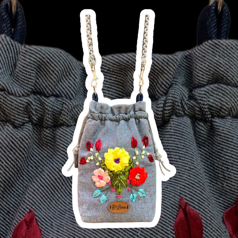 Tas Serut Sulam Pita Handmade Dua Warna | D’liana | Manyks.color