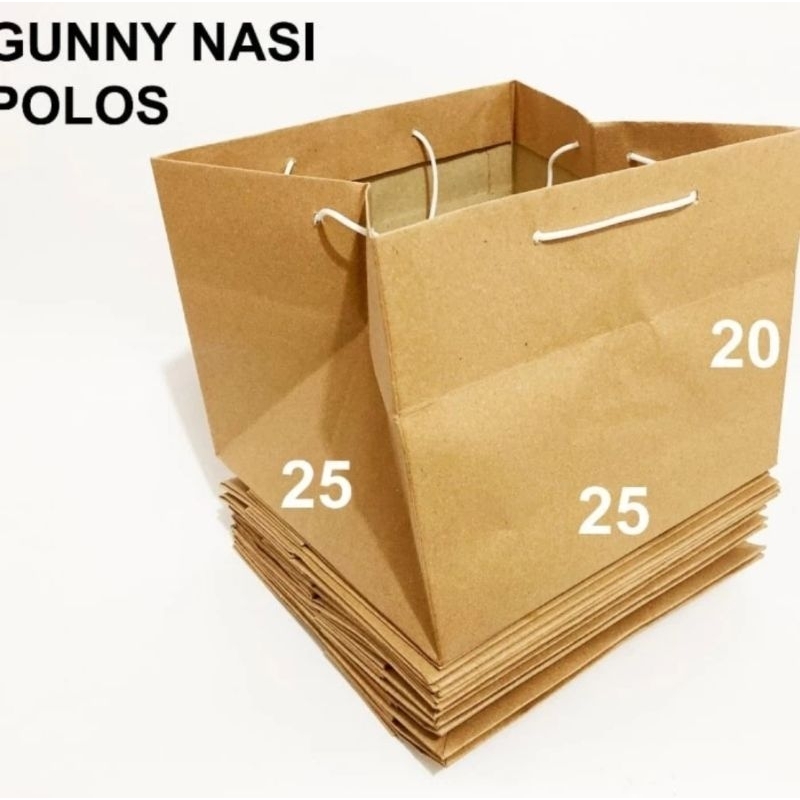 

PAPER BAG POLOS NASI BOX (25 X 25 X 20) 1 LUSIN/12 PCS