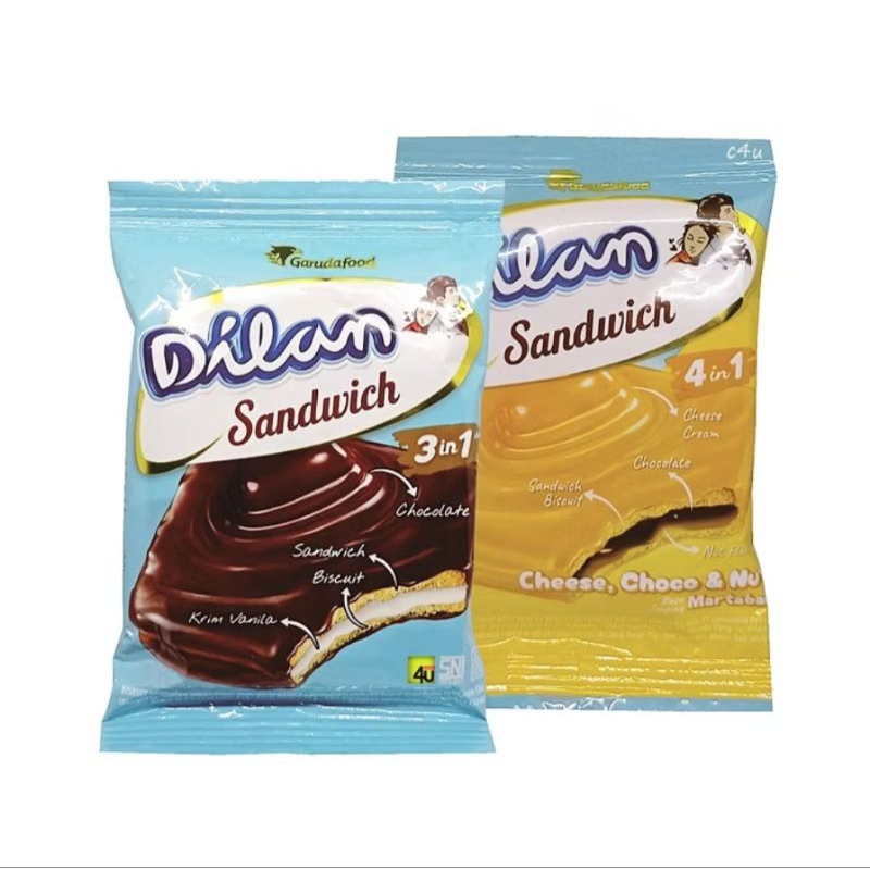 

Dilan sandwich 16 gram 1 dus isi 8 banded 1 banded isi 20 pcs