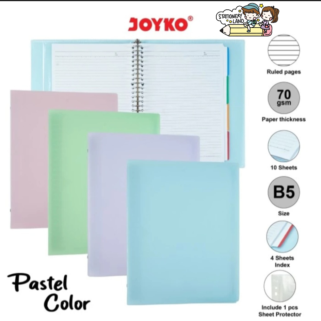 

( StaLand / DAPAT 1 BUAH ) MAP BINDER JOYKO B5 MHPT-143 / Binder Note B5 Joyko B5 Warna Polos Pastel MHPT-143