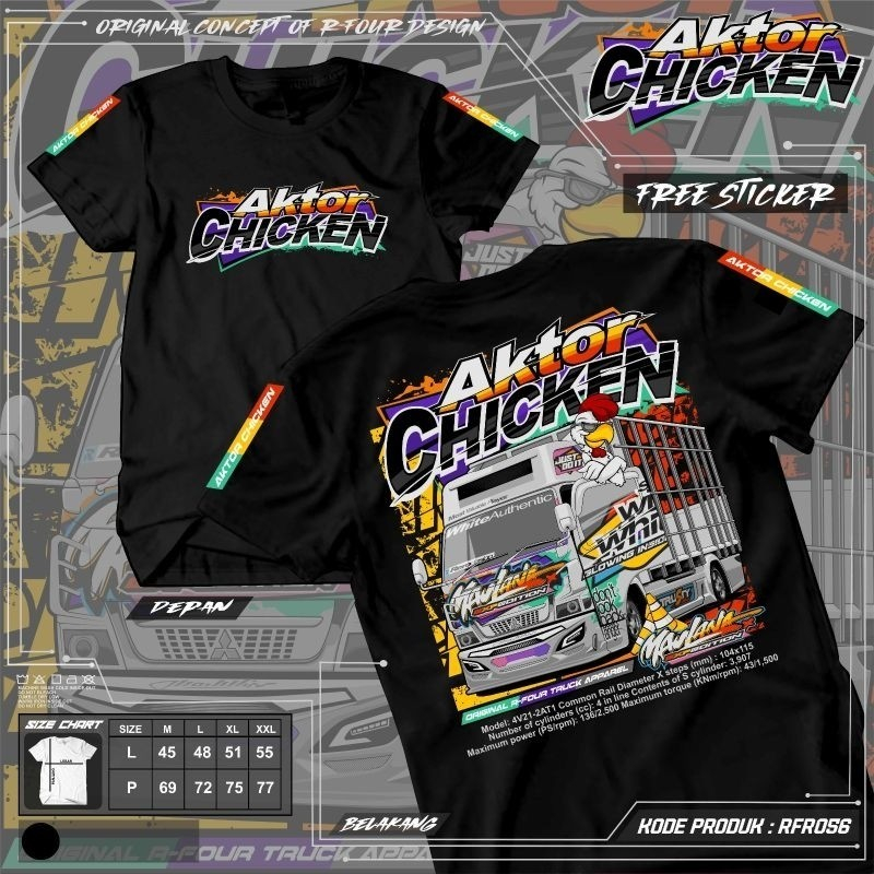 KAOS TRUK AYAM RFR056 KAOS TRUK OLENG KAOS AKTOR CHICKEN KAOS TRUK TERBARU