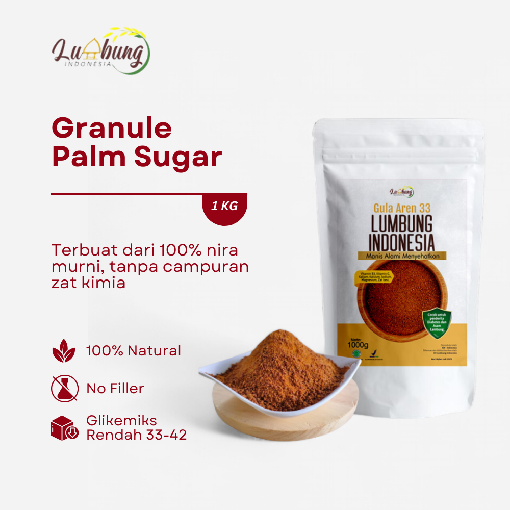 

Lumbung Indonesia Gula Aren 33 Bubuk Semut 1kg - Organik Granule Gaya Hidup Sehat