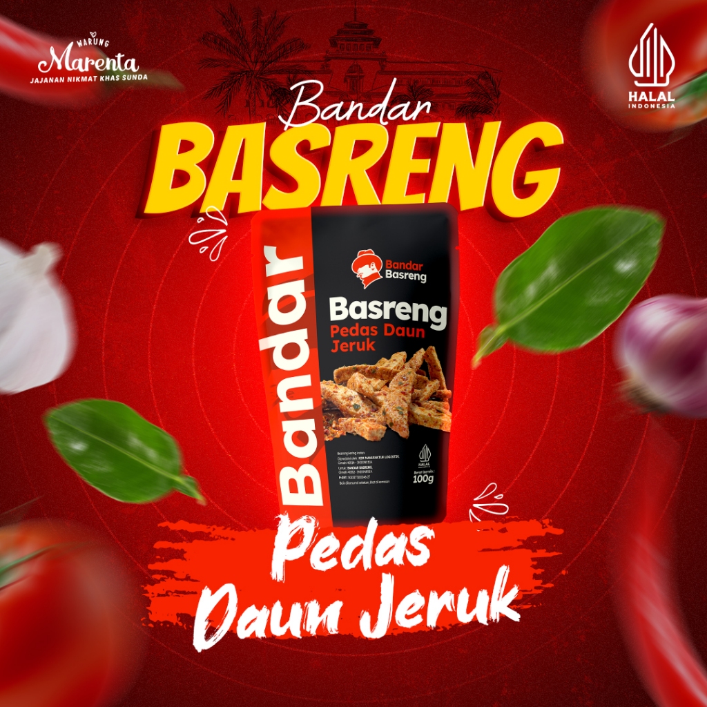 

Marenta X Bandar Basreng Pedas Daun Jeruk Cemilan Instan 100gr