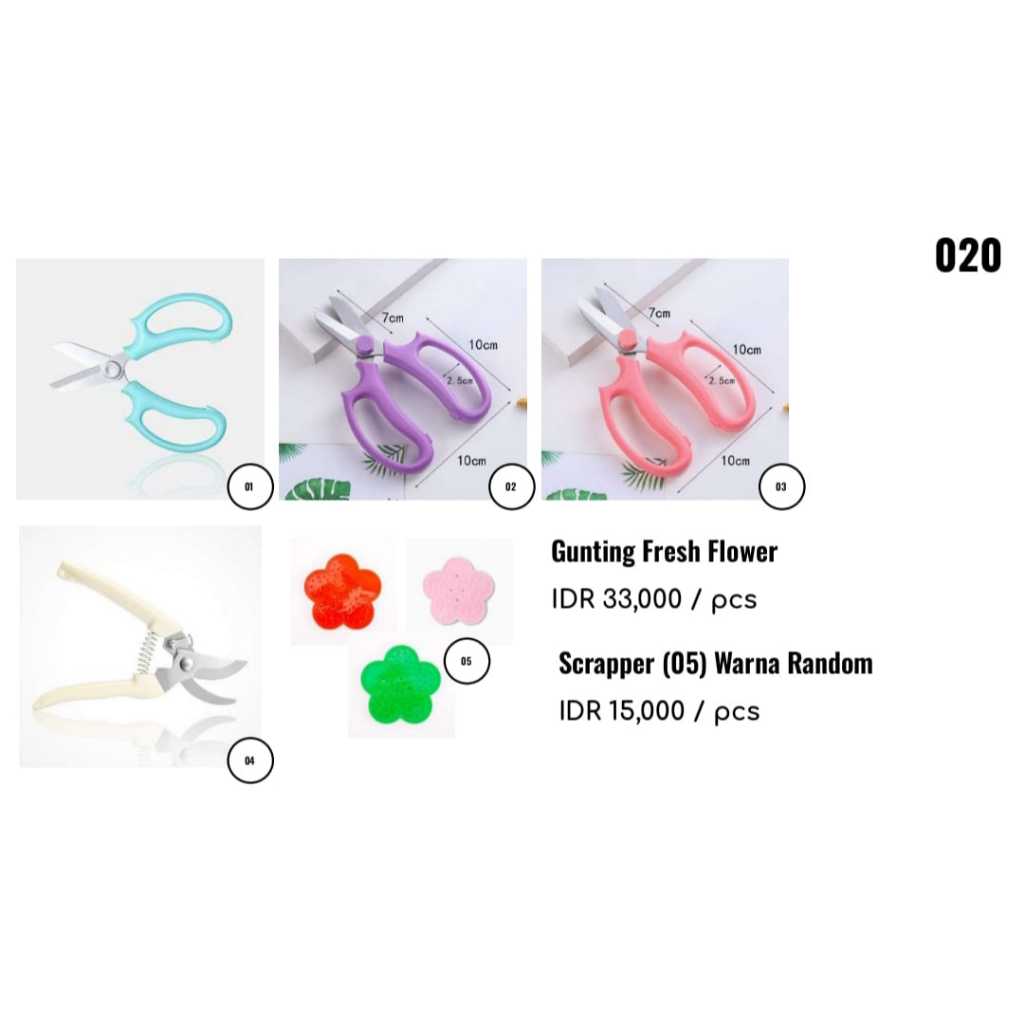 

MY Supplies - Gunting Fresh Flower Bunga Asli Scrapper Karet Berduri Warna - Warni