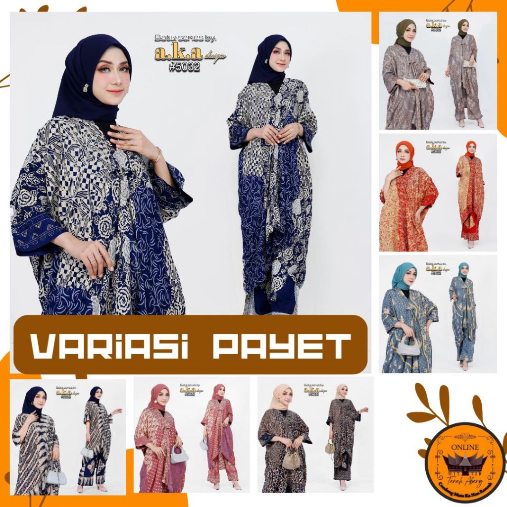 5032 Setelan Celana Kulot Kaftan Batik Payet Baby Semi Sutra Halusan Viscose Premium A.K.A Design