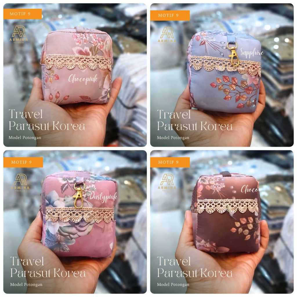 Mukena Parasit Korea Mukena Travel Mini Mukena Motif Bunga Parasit Mukena 2 in 1