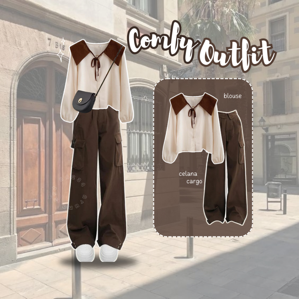 TERMURAH Comfy Outfit Korean Style OOTD Wanita Kekinian Set Korean Style Outfit Pinterest Set AA234