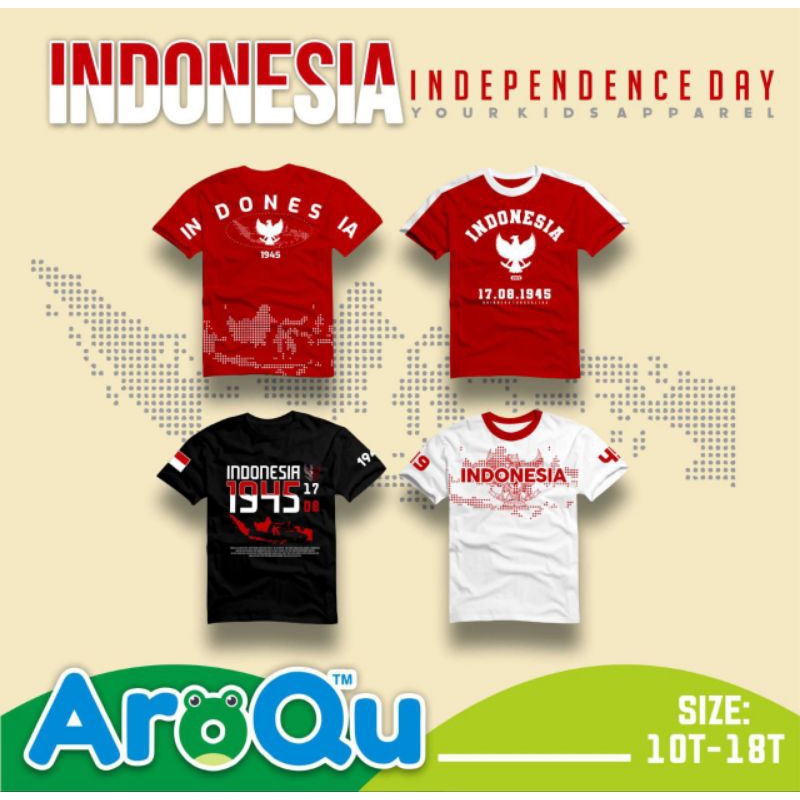 READY KAOS KEMERDEKAAN 10-18 TAHUN by AROQU / BAJU KAOS 17 AGUSTUS AN / REMAJA ANAK LAKI / BRANDED