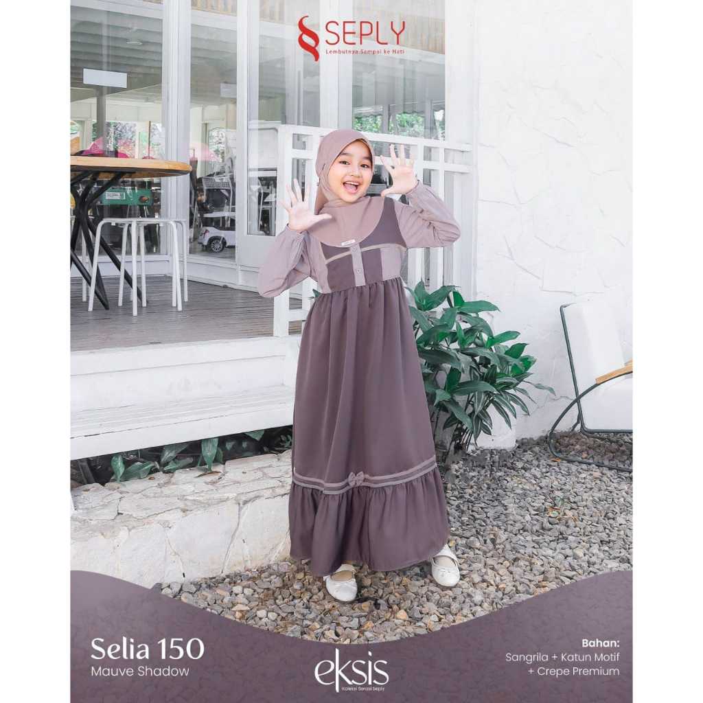 SELIA 150 MAUVE SHADOW GAMIS ANAK SARIMBIT SEPLY EKSIS 238 MAUVE SHADOW