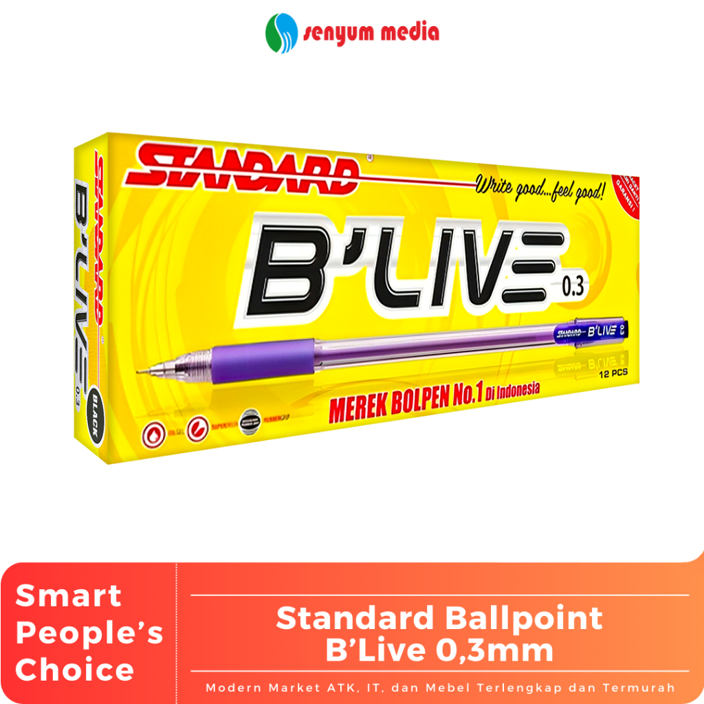 

Standard Ballpoint B’Live 0,3mm (1 Pack Isi 12 Pcs) (S:DZN)