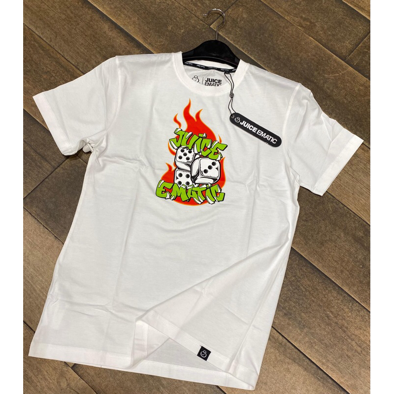Kaos Juice Ematic Original Lengan pendek Dicefire men tee Off white