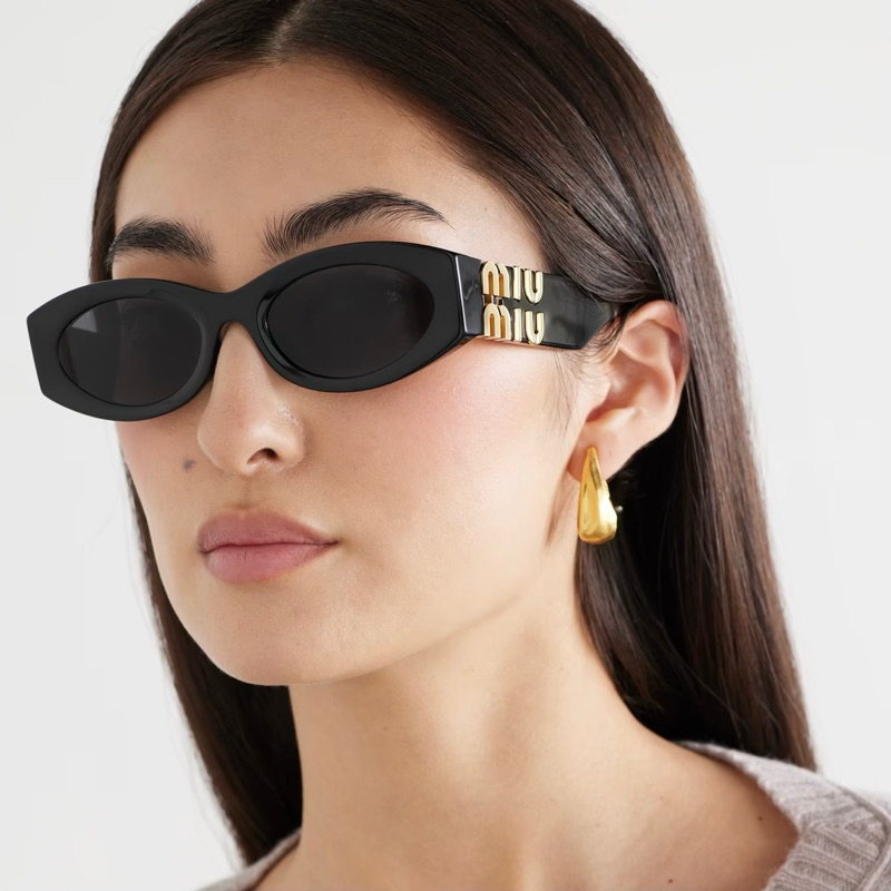 Miu Miu Miumiu Glimpse Cat Eye Oval Acetate Sunglasses