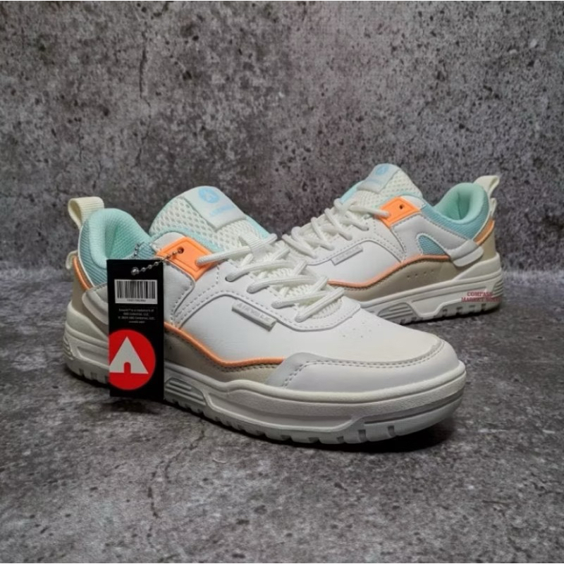 Sepatu Wanita Sneakers Airwalk Bravy White Aqua Purple/Putih Biru Ungu 100%