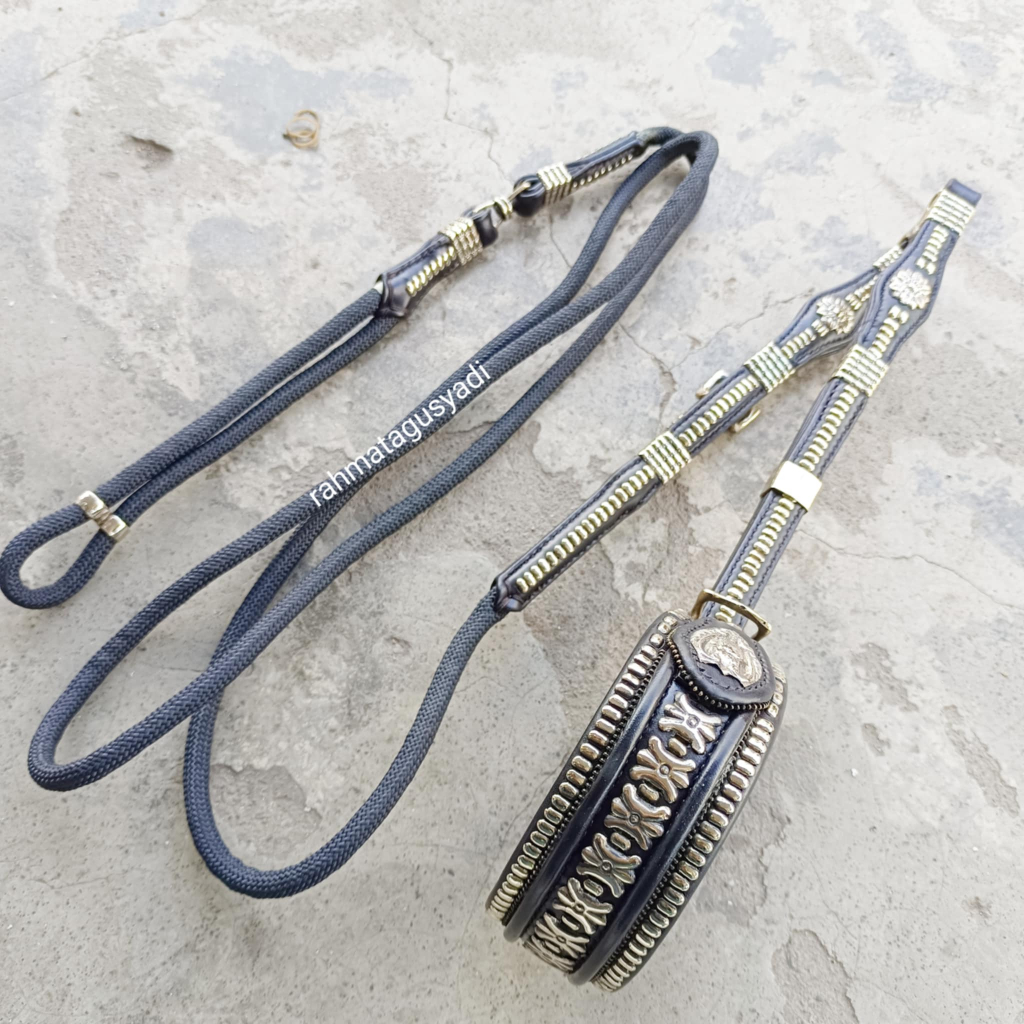 KALUNG ANJING DAN TALI BERBURU PORBI ORONG-ORONG ASLI KULIT PATAH