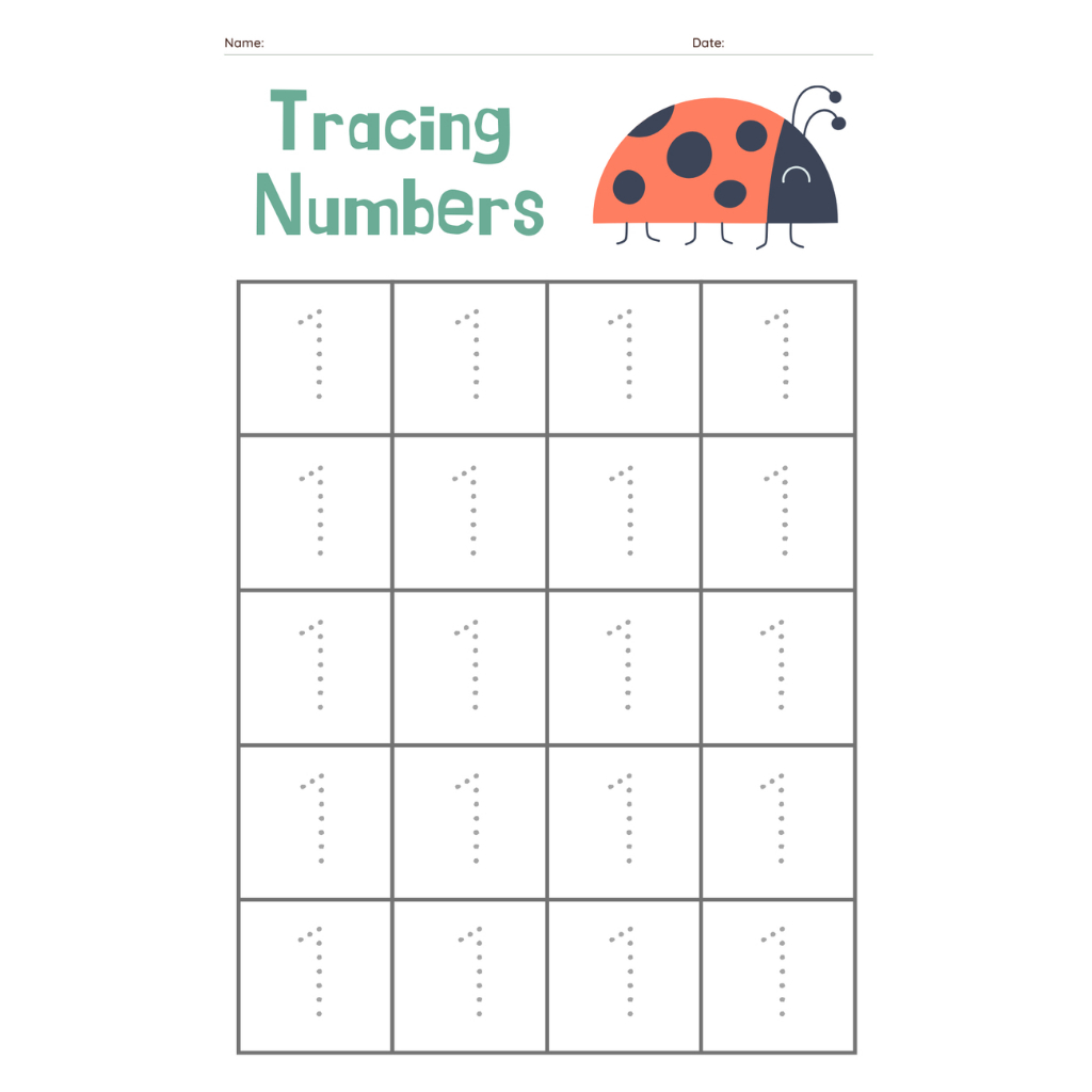 

Tracing Numbers Worksheet in Colorful Illustrative Style